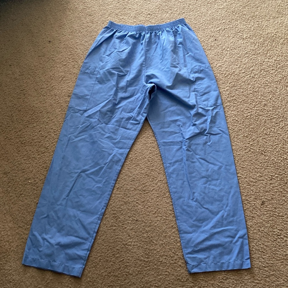 Men’s scrub pants blue size large